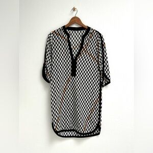 Animale Nautical Kaftan Dress, Navy / White / Yellow, Size Petite
